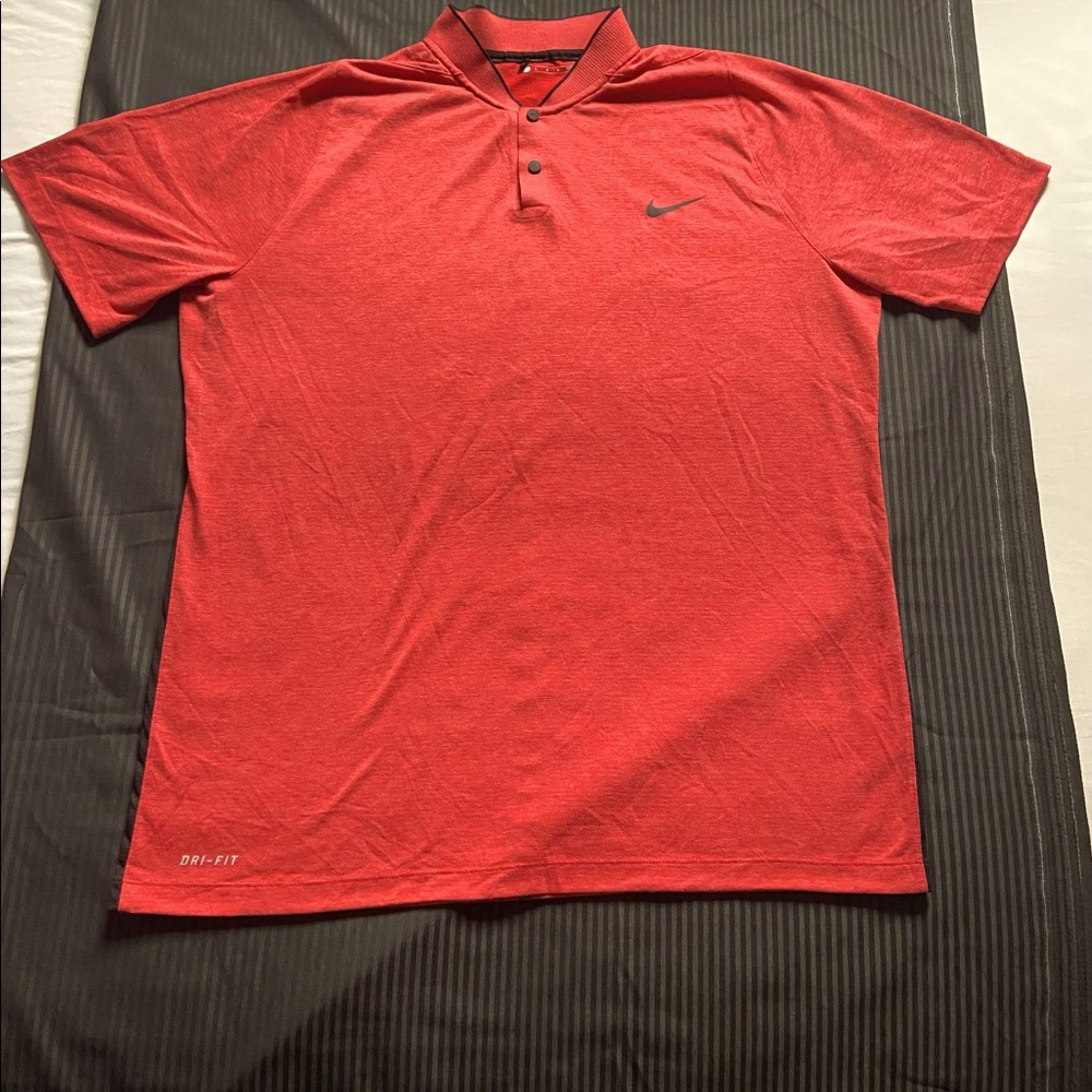 Mens red Tiger Woods collection nike polo shirt